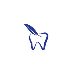 Creative dental feather logo design 