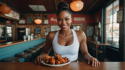 Cute African American Waitress