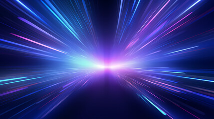 Speed of light background, blue, purple and red neon lights