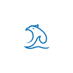 Creative Eagle wave logo design 