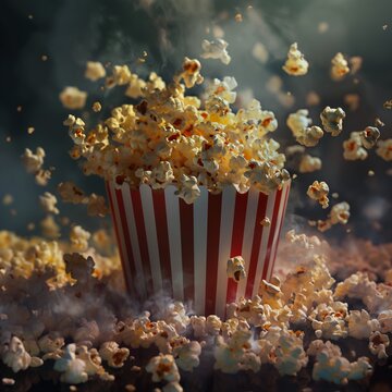 Un mont&oacute;n de palomitas de ma&iacute;z calientes, que parecen salidas de una sala de cine