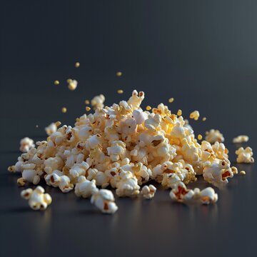 Un mont&oacute;n de palomitas de ma&iacute;z aisladas en un fondo simple
