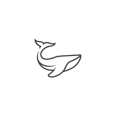 Vector modern whale logo design 