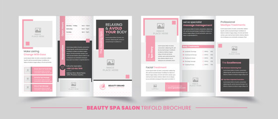 Beauty Spa Women Salon Trifold Brochure | Spa Treatment | Print Ready Editable Template