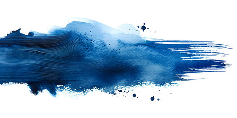 Obraz premium Blue watercolor paint brush strokes on transparent background. Ideal for artistic and design purposes.