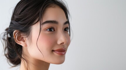 A close-up of a young woman's face, portrait