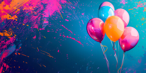 Youthful Birthday Bash: Balloons and Colorful Splashes"