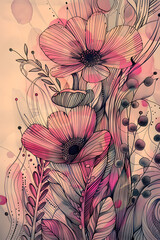 abstract background flowers Ai generative 