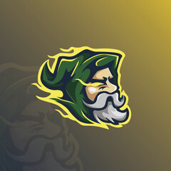wizard mascot esport logo design