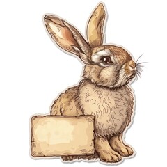 Rabbit shape ticket kangaroo wallaby animal. - obrazy, fototapety, plakaty
