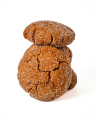 white background Warm Homemade Gingersnap Cookies