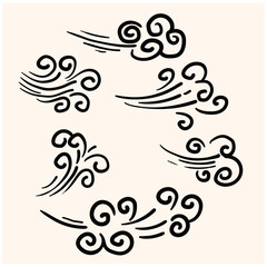 Fototapeta premium hand drawn wind with illustration style doodle and line art 