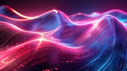 Fototapeta premium A colorful, abstract image of a wave with a pink and blue hue