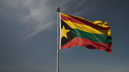 Zimbabwe flag isolated .Generative AI