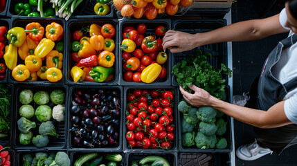 person holding a basket of vegetables