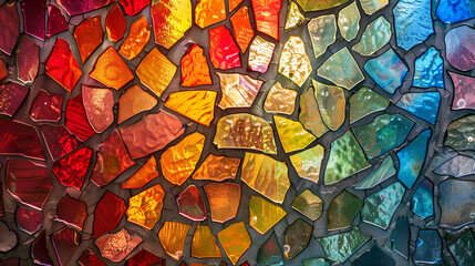 a colorful glass wall with many different colors