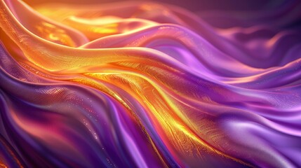 Obraz premium A purple and gold fabric with a wave pattern