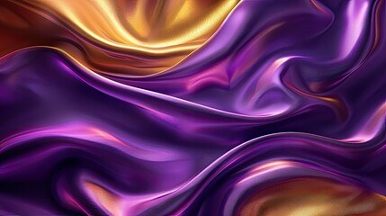 Obraz premium A purple and gold fabric with a wave pattern