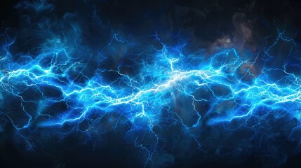 A blue lightning bolt with a white streak