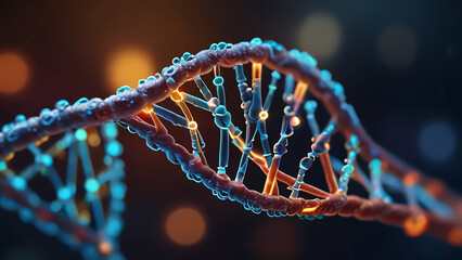 DNA Strand Helix Genome Medical Science image background - Powered by Adobe