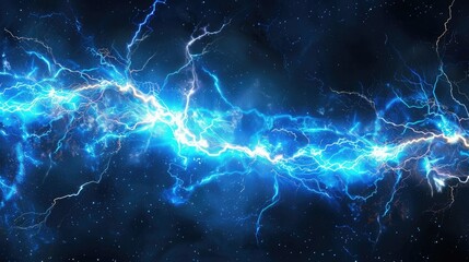 A blue and white lightning bolt with a star in the middle