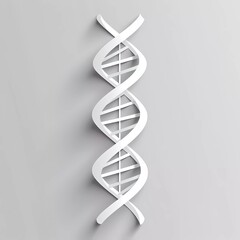 Paper cut DNA symbol icon isolated on grey background. Paper art style. Vector 