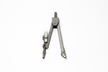 compasses drawing isolated on a white background