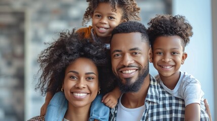 Obraz premium Happy family group photo, indoors