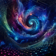 Cosmic Dance of Digital Nebulae: A Fusion of Art and Technology