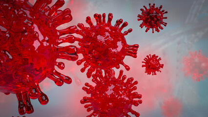 The virus for medical or sci concept 3d rendering.