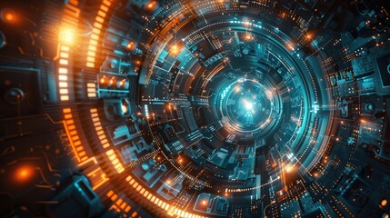 Fototapeta premium Abstract technology futuristic background