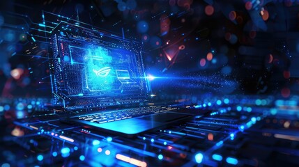 A computer monitor with a blue screen that says "Gfx" on it