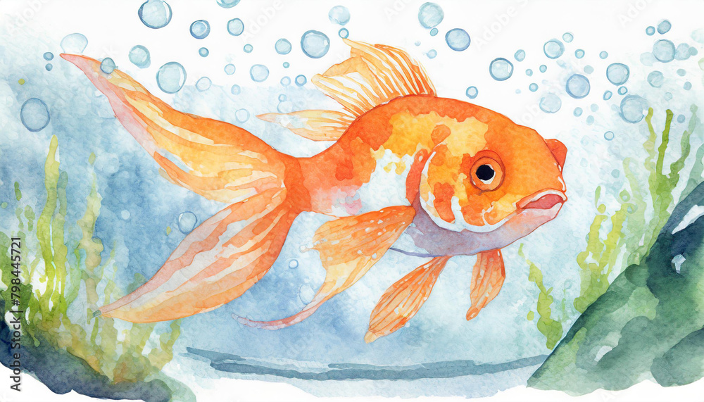 Wall mural goldfish illustration