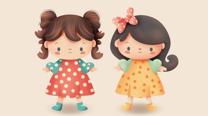 Cute doll design icon