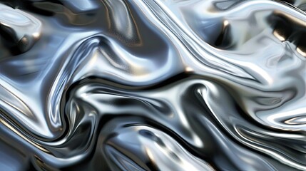 Obraz premium A shiny silver fabric with a wave pattern