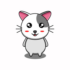 cute vector design illustration of a cat mascot