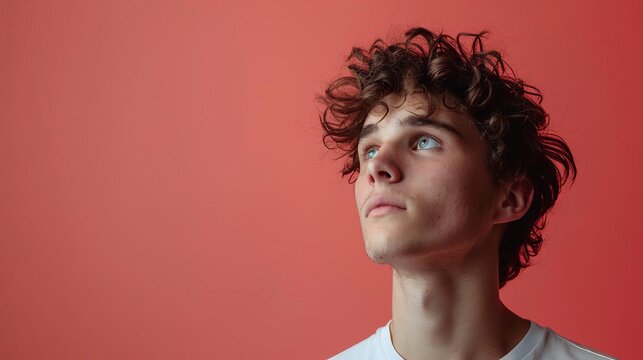 A photo of a young woman with freckles and blue eyes. She has short brown hair and is wearing a pink shirt.