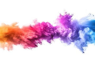 A mesmerizing explosion of neon pigments, illuminating the darkness with an electrifying burst of color. ,Isolated on white background