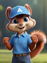 Fototapeta premium male adult squirrel character thumb up