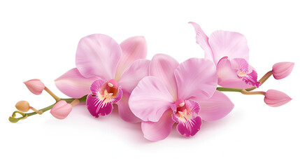 Phalaenopsis orchid flowers isolated on white  ,fresh pink orchids branch isolate on white background