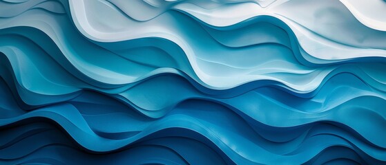 Fototapeta premium Blue and white waves.