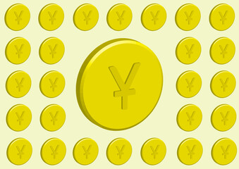 chinese yuan coin currency symbol pattern background design