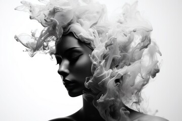 Black splash head smoke portrait adult