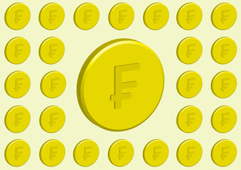 swiss franc coin currency symbol pattern background design