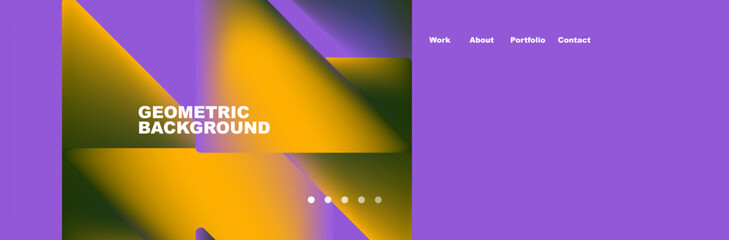 Colorful fluid gradient triangles and squares web site template. Vector Illustration For Wallpaper, Banner, Background, Card, Book Illustration, landing page