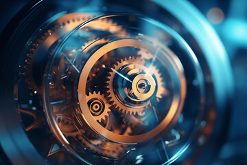 Abstract gear wheel mechanism background, machine and engineering tool equipment technology