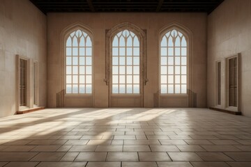 Inside castle empty architecture flooring window