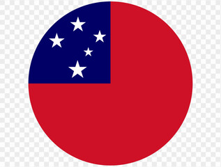 Samoa flag button on png or transparent background. vector illustration. 