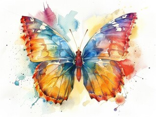 Beautiful butterfly, illustrations on a white background
