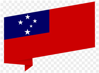 Samoa flag wave isolated on png or transparent background vector illustration.